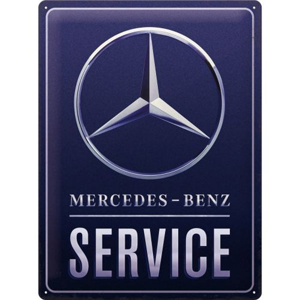 Blue Nostalgic-Art Mercedes Service Large Sign (30x40cm)