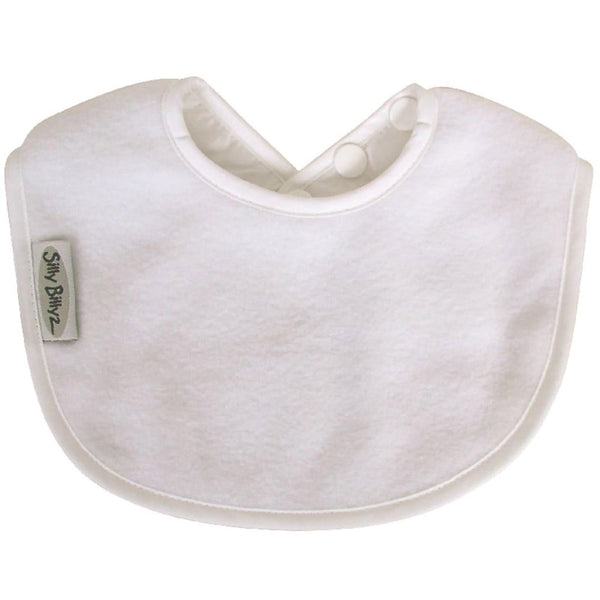 Silly Billyz Fleece Babys First Bib (White)