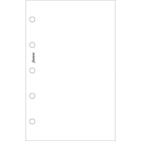 Filofax Mini Plain Notepaper Refill (White)