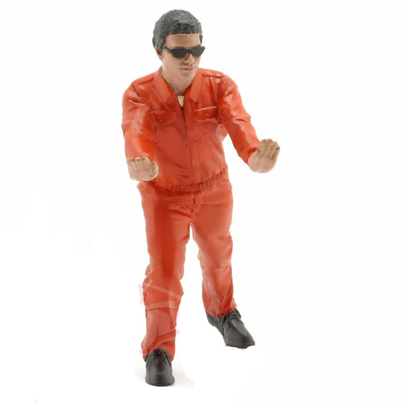 Mechaniker in Uniform, Figur im Maßstab 1:18 (Orange)