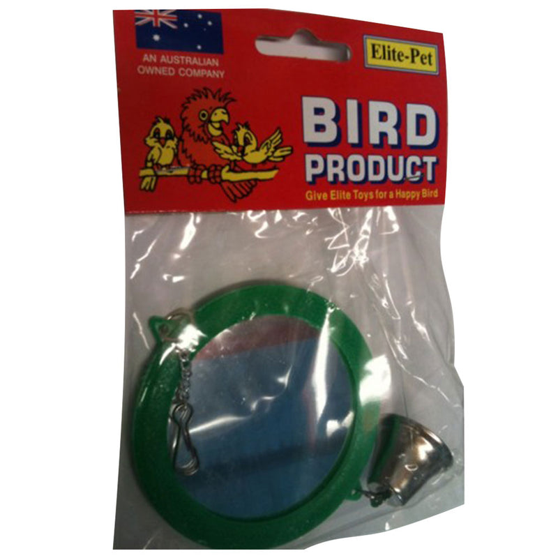 Elite Pet Round Mirror s Bell Bird Toy