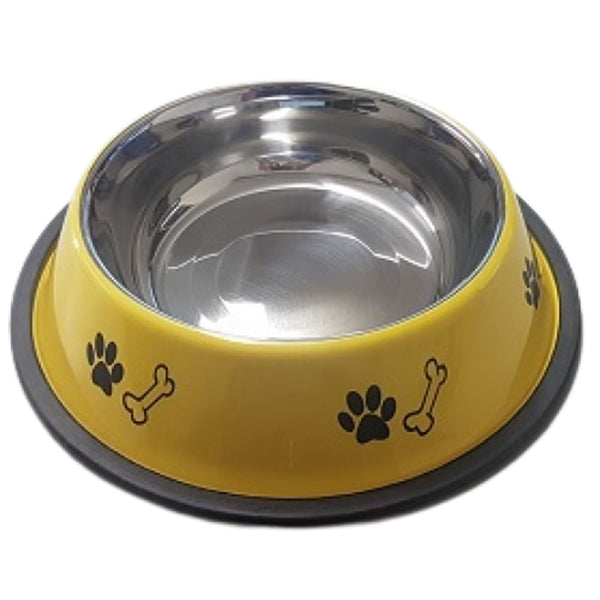 Yellow Stainless Steel Non-Skid Bowl 946mL