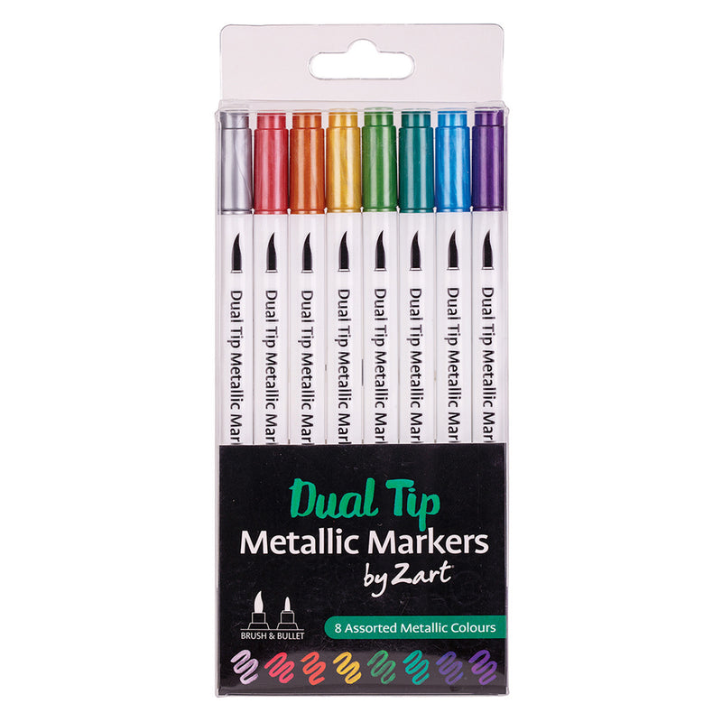 Dual Tip Metallic Markers 8pcs