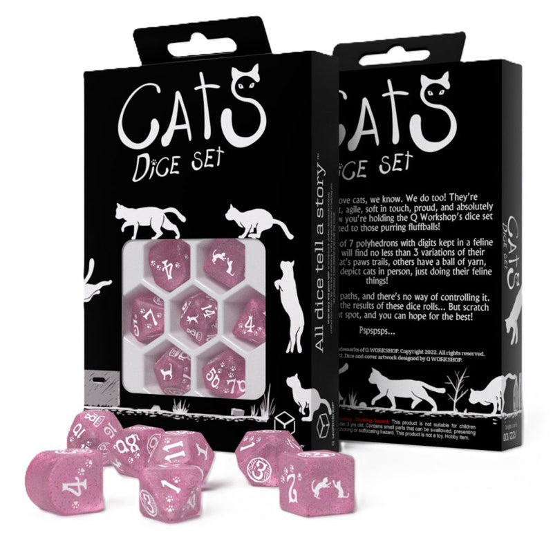 Q Workshop Cats Modern Dice Set 7ks