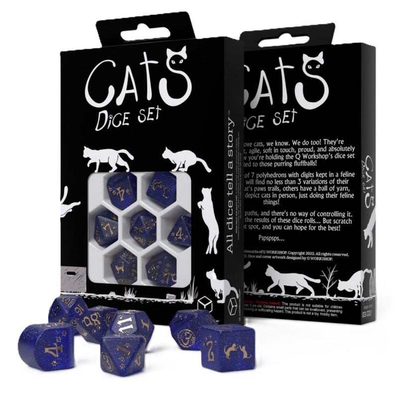 Q Workshop Cats Modern Dice Set 7ks