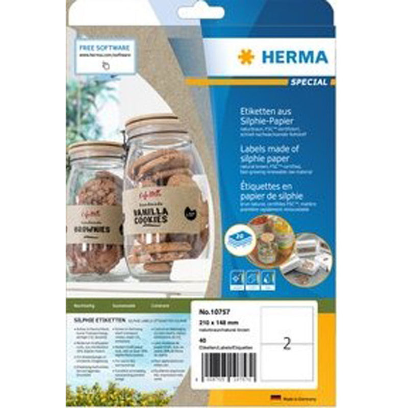 Herma Silphie Paper Labels A4 20pc (Natural)