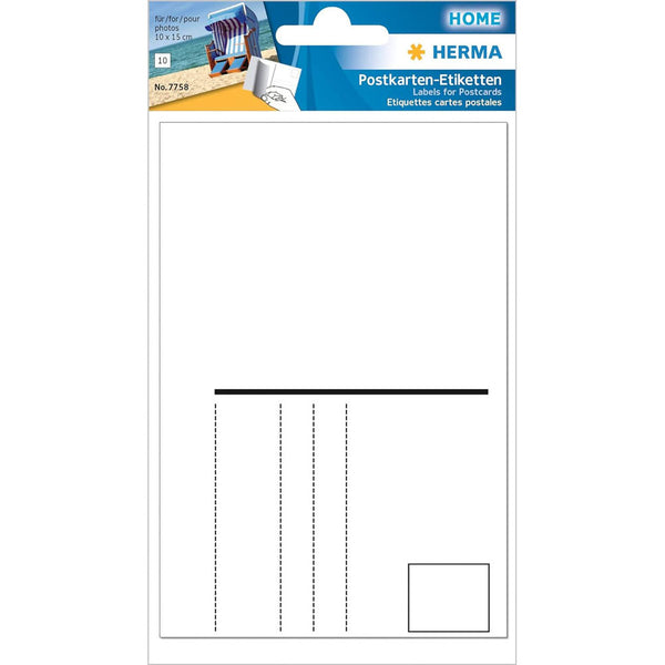 Herma Adhesive Postcard Labels 10pc White (95x145mm)