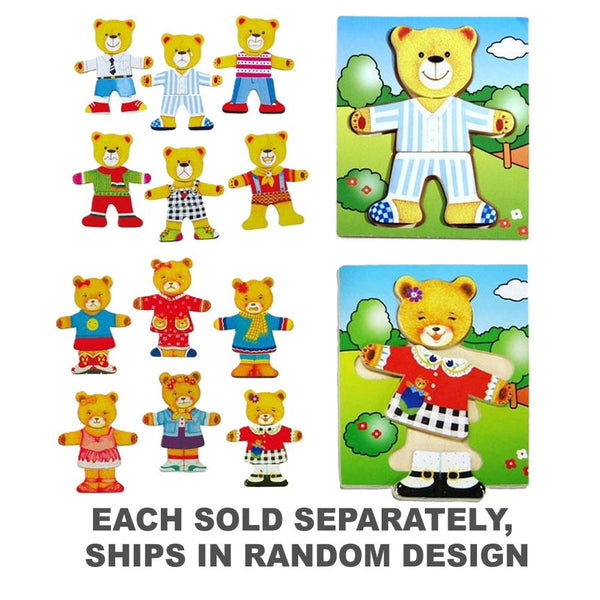 Bear Dress-Ups Wooden Puzzle (1pc Random Style)