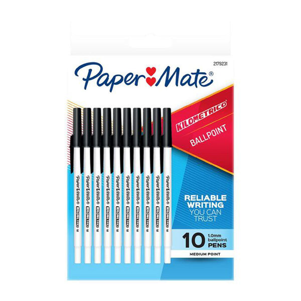 Papermate Kilometrico Medium Ballpoint Pen 10pcs (Black)