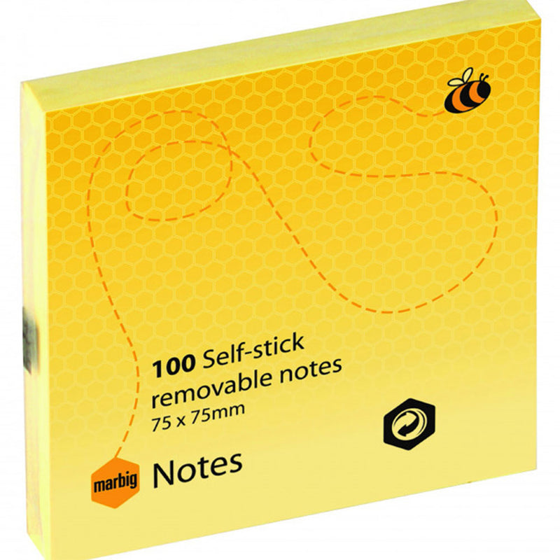 Marbig Yellow Letiky Notes 12pk