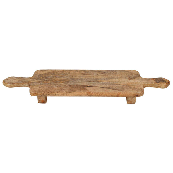 Erwondo Mango Wood Chopping Board Stand with Legs 63x16x7cm