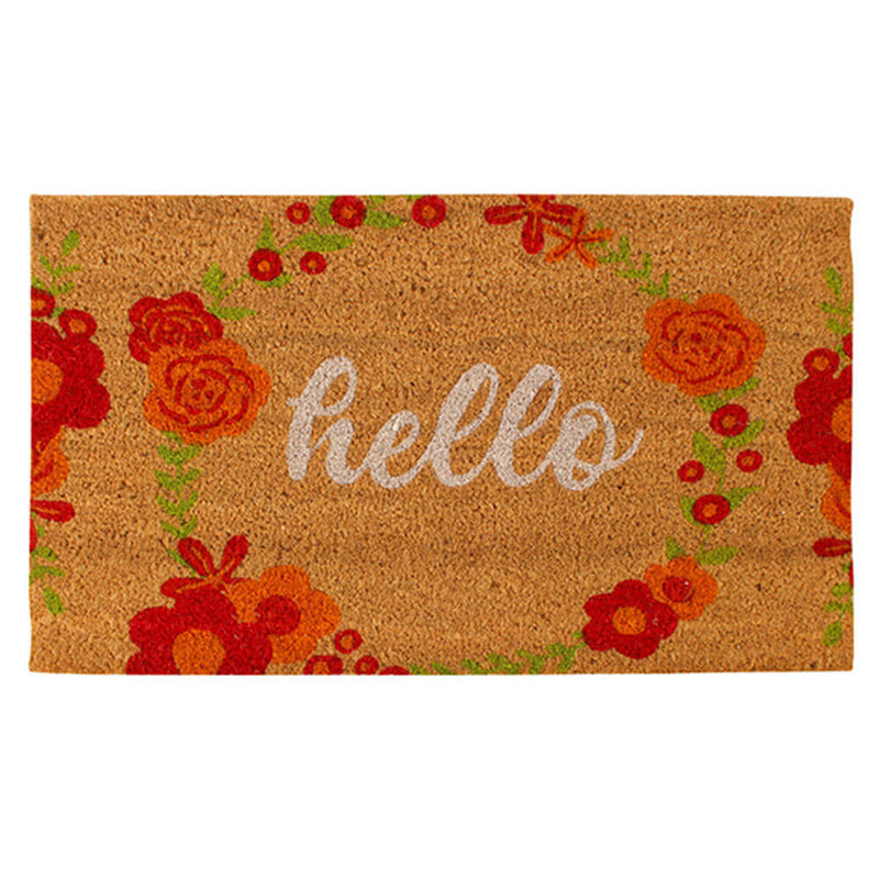 Hello Floral Coir Doormat (70x40cm)