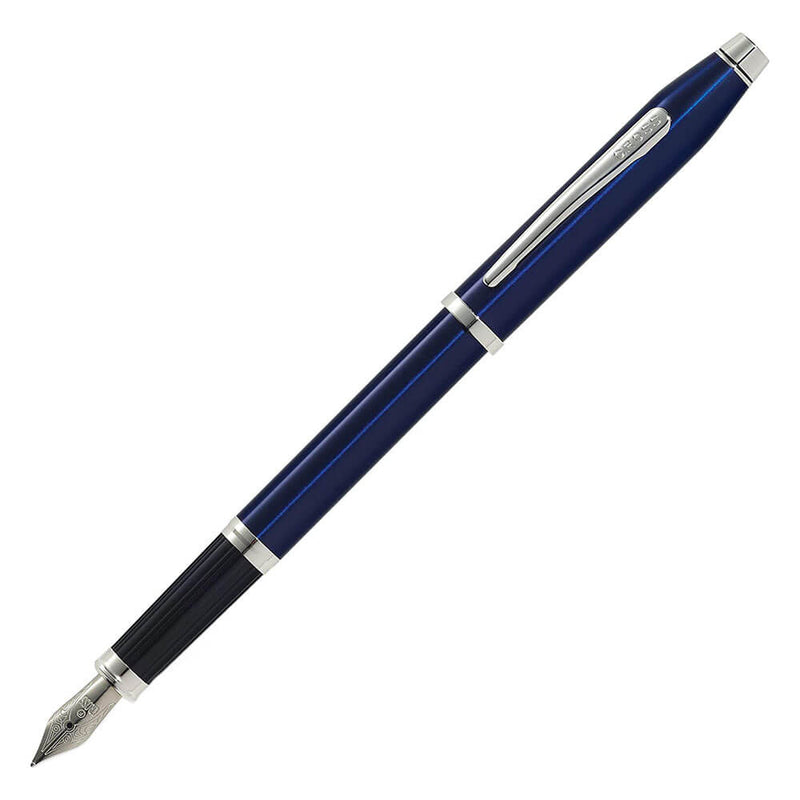 Century ll Blue Lacquer Fountain Pen w/ chrome pt