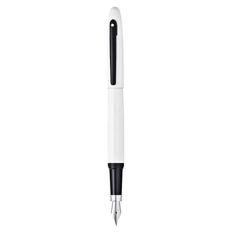 Sheaffer VFM White Lacquer a Black Fountain Pen