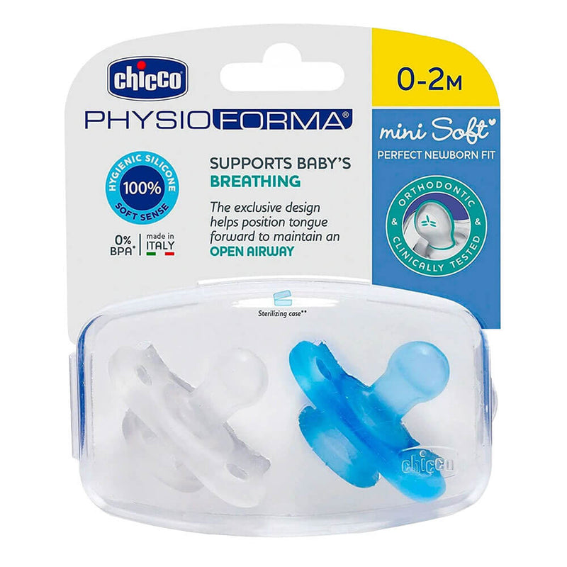 Chicco Nursing Physio Mini Soft Soother 2ks (modrá)