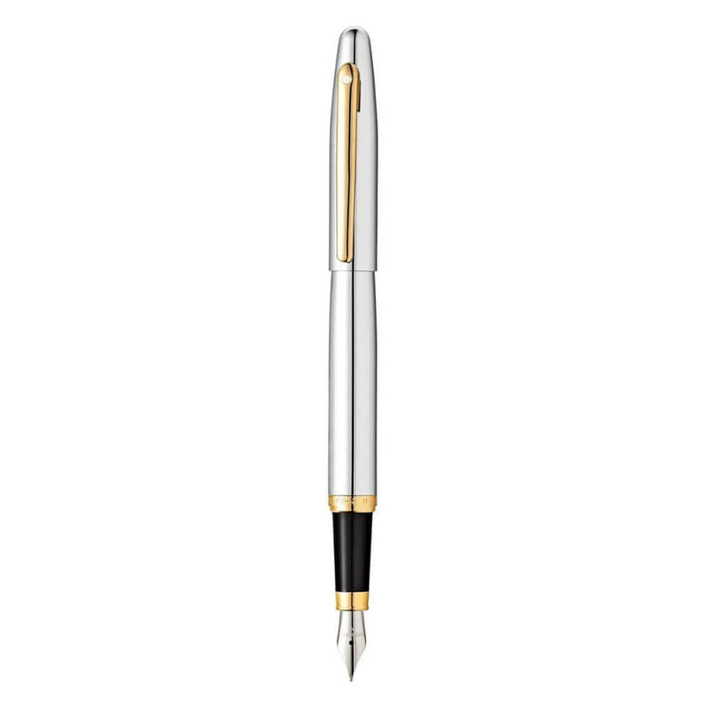 Sheaffer VFM Chrome Fountain Pen se zlatým tónem