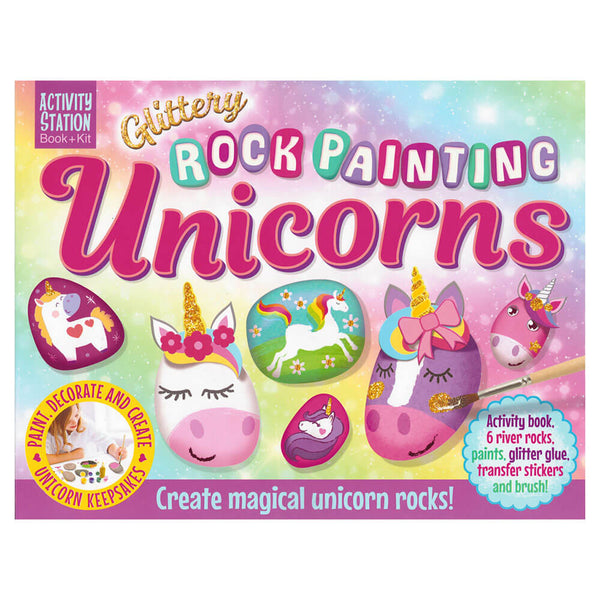 Unicorns Glittery Rock Painting