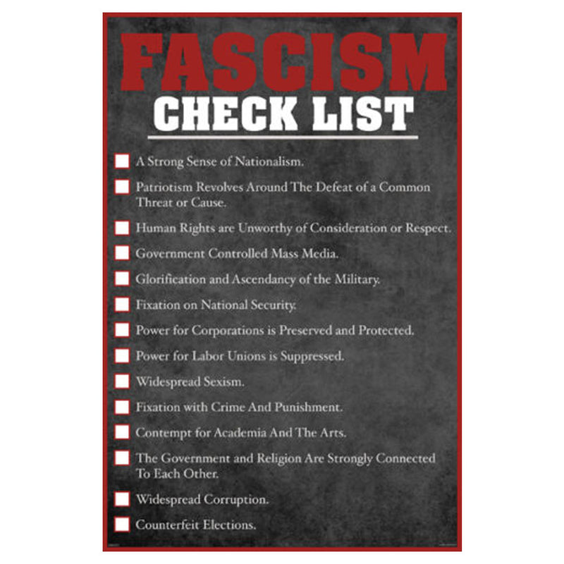 Fascism Checklist Poster