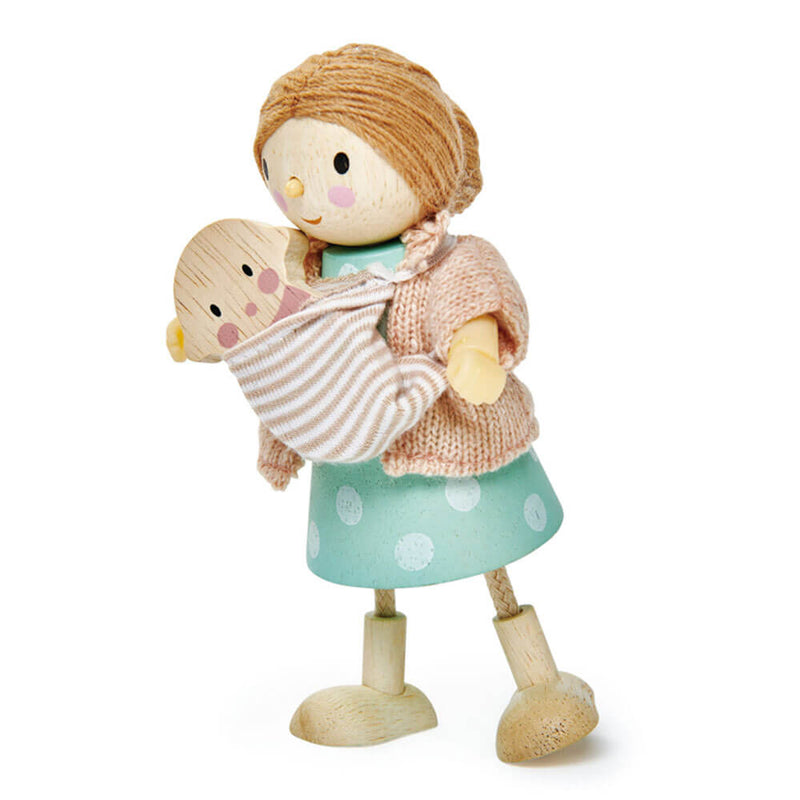 Listová hračka dřevěná panenka s flexibilními končetinami