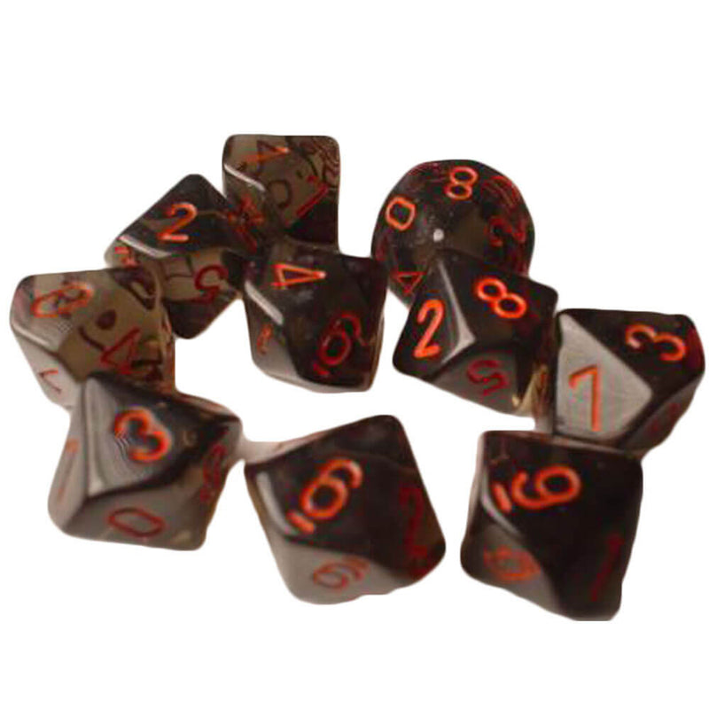 Chessex D10 Polyhedrální 10-die průsvitná sada