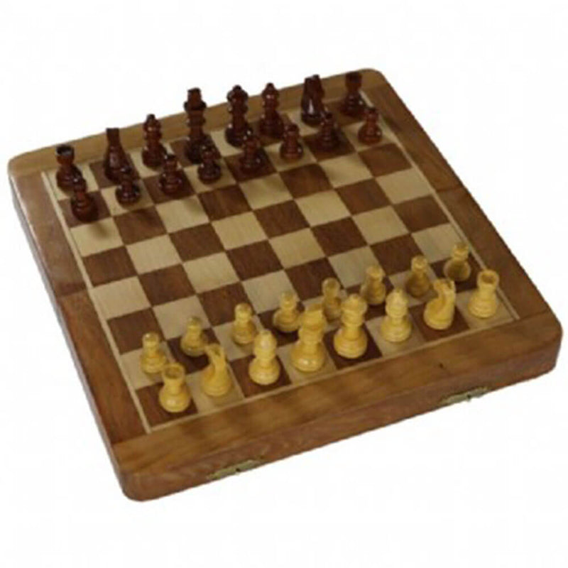 Hawstead magnetická skládací sada Acacia Chess Set