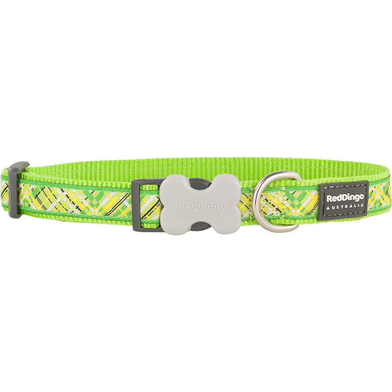 Hundehalsband mit Flanno-Design (Limettengrün)
