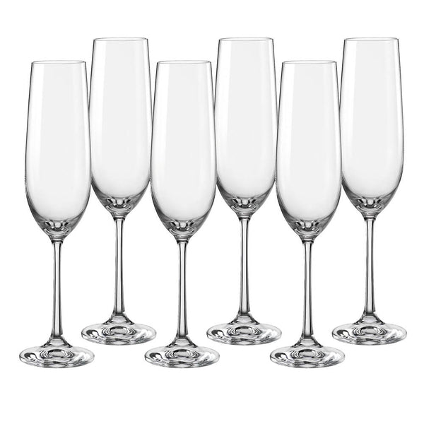 Bohemia Viola Flutes Crystal Glass 190mL (Set of 6)