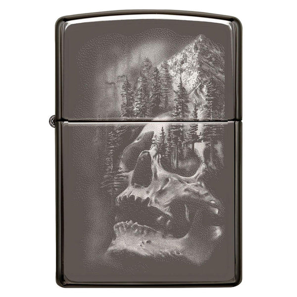 Zippo Ice Finish Skull Mountain Lighter