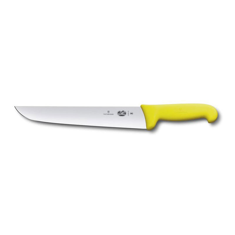 Straight Back Blade Butcher Knife w/ Fibrox (Yellow)