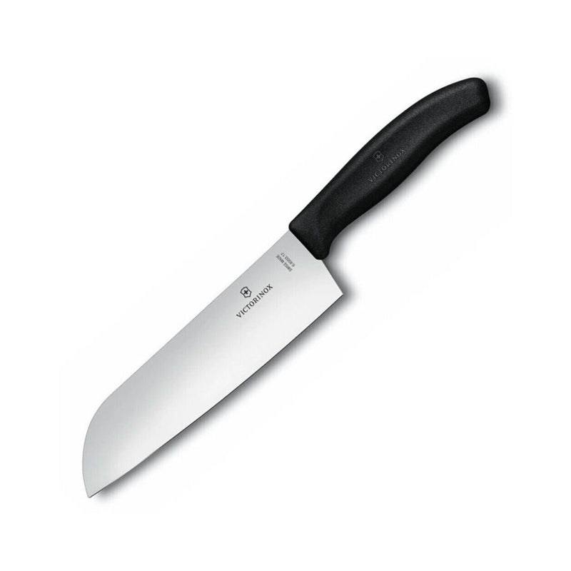 Klasický široký čepel Santoku Knife 17cm (černá)