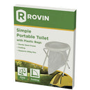 Outdoors Folding Portable Toilet with Bags (White)