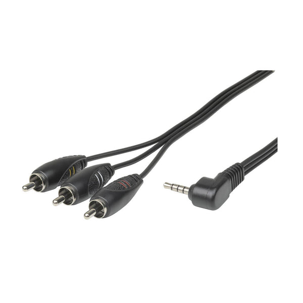 4 Pin 3.5mm Audio Visual Plug to 3 RCA Plugs 1.5m