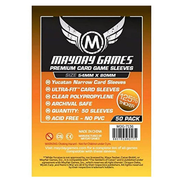 Mayday: 50 Premium Yucatan Narrow Card Game Sleeves