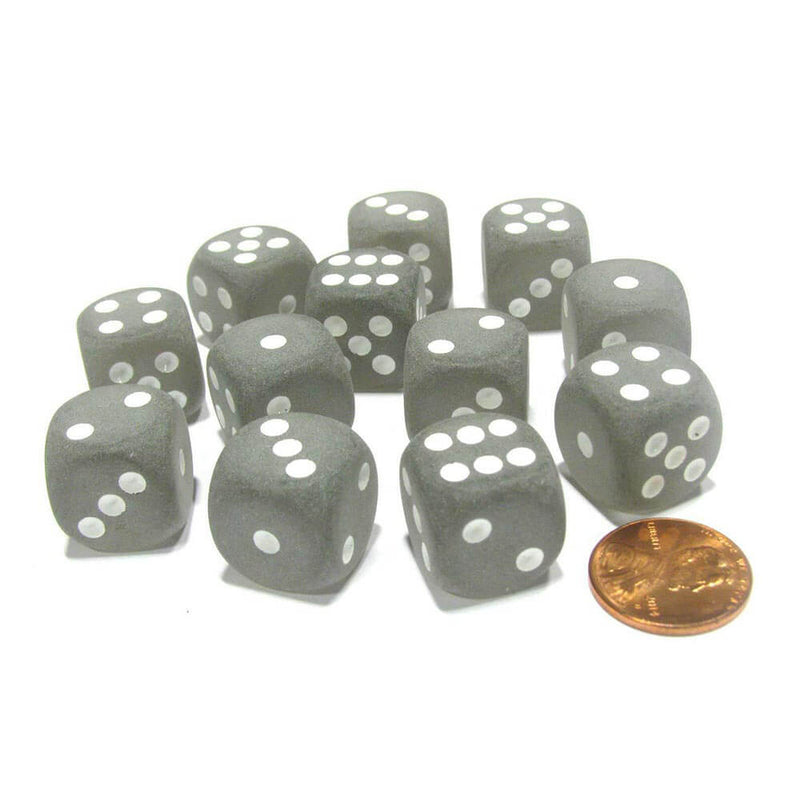 D6 kostky matné 16 mm (12 kostky)