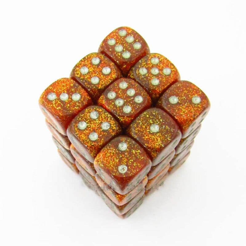 D6 DICE Glitter 12 mm (36 kostky)