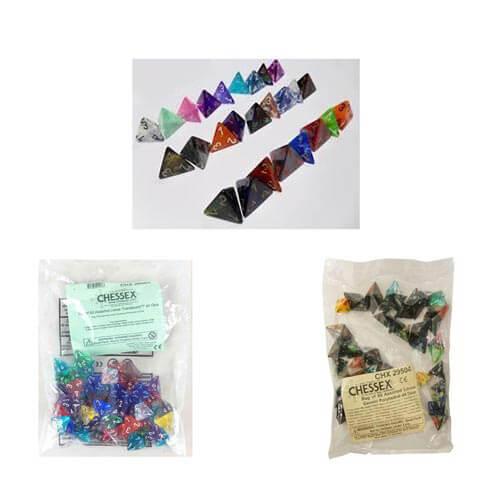 D4 Dice Assorted Loose Polyhedral (50 Dice)