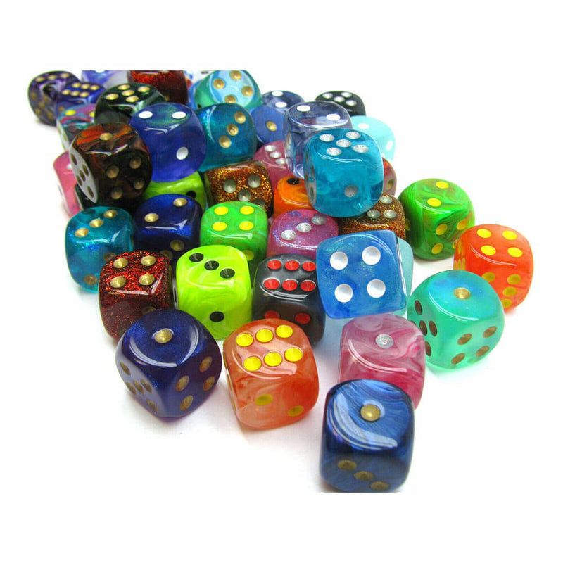 D6 DICE nejrůznější volný 16 mm (50 kostky)