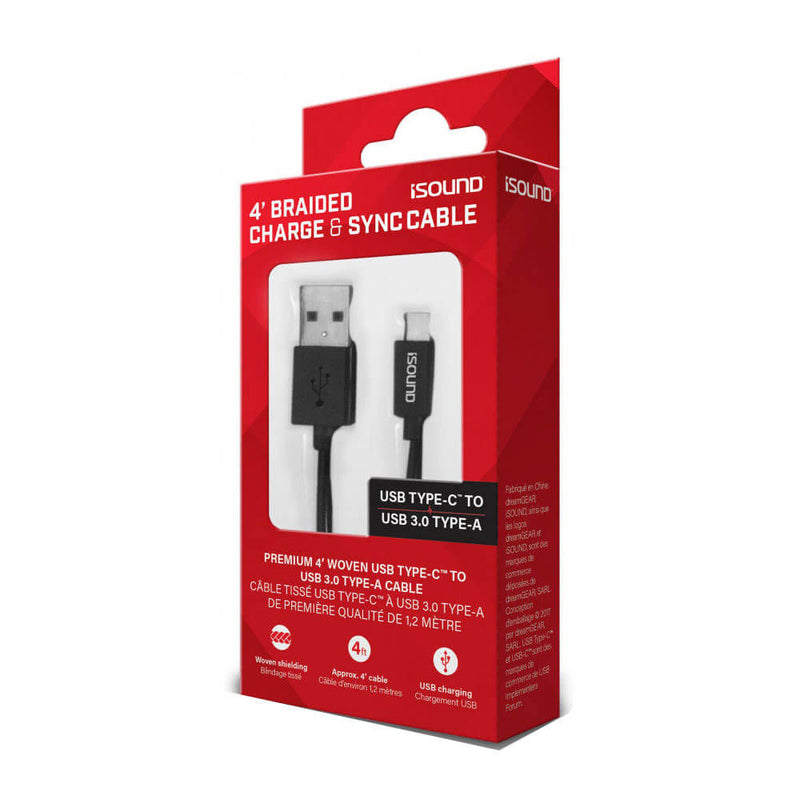 ISound USB-C pletený nabíjecí a synchronizační kabel (černá)