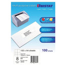UNISTAT LASER/INKNET/Copier Label 100pk