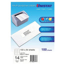 UNISTAT LASER/INKNET/Copier Label 100pk
