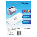 UNISTAT LASER/INKNET/Copier Label 100pk