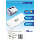UNISTAT LASER/INKNET/Copier Label 100pk