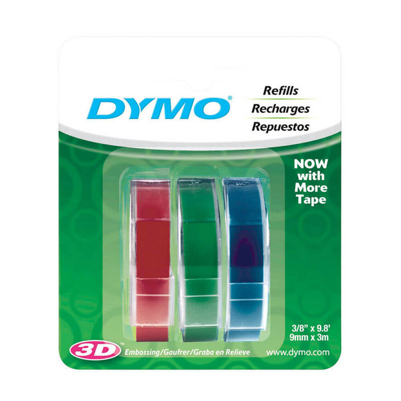 Dymo Relissing Tape štítek 9mmx3m (3pk)