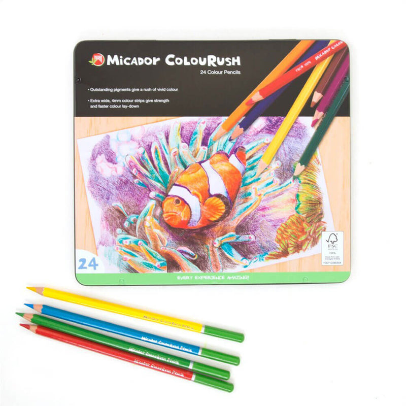 Micador Colourush Colored Pencil Asforred