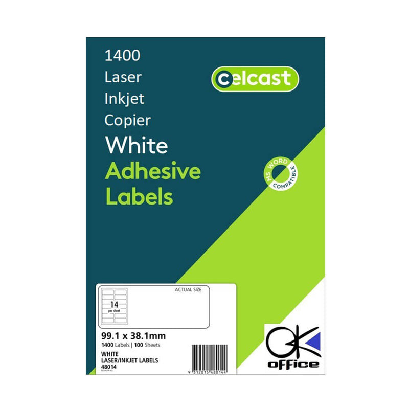 Celcast Laser/Inkjet Štítky bílé (100pk)