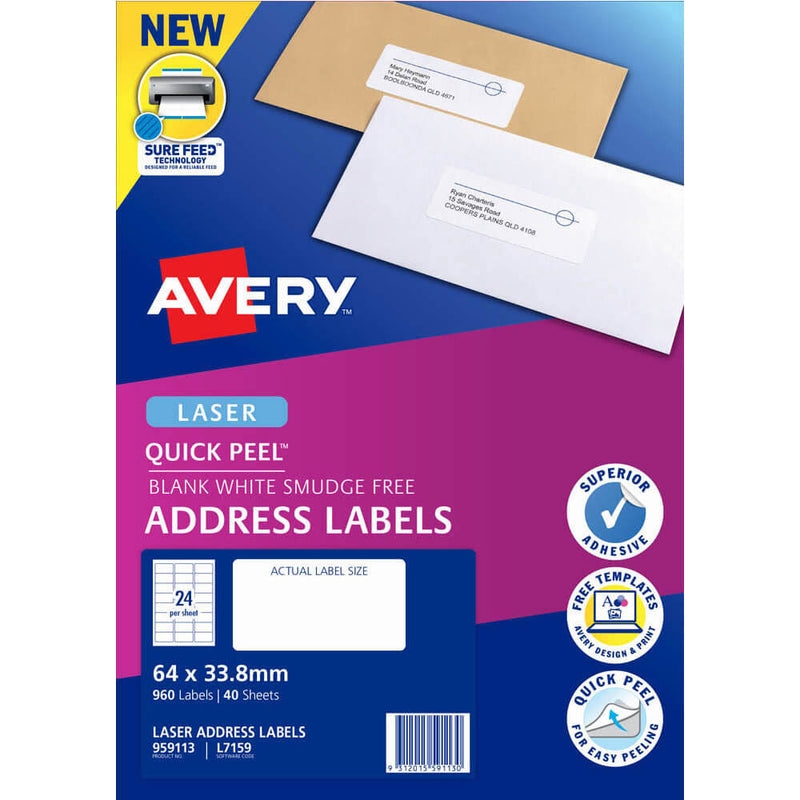 Avery Laser Quick Peel Address Etitals