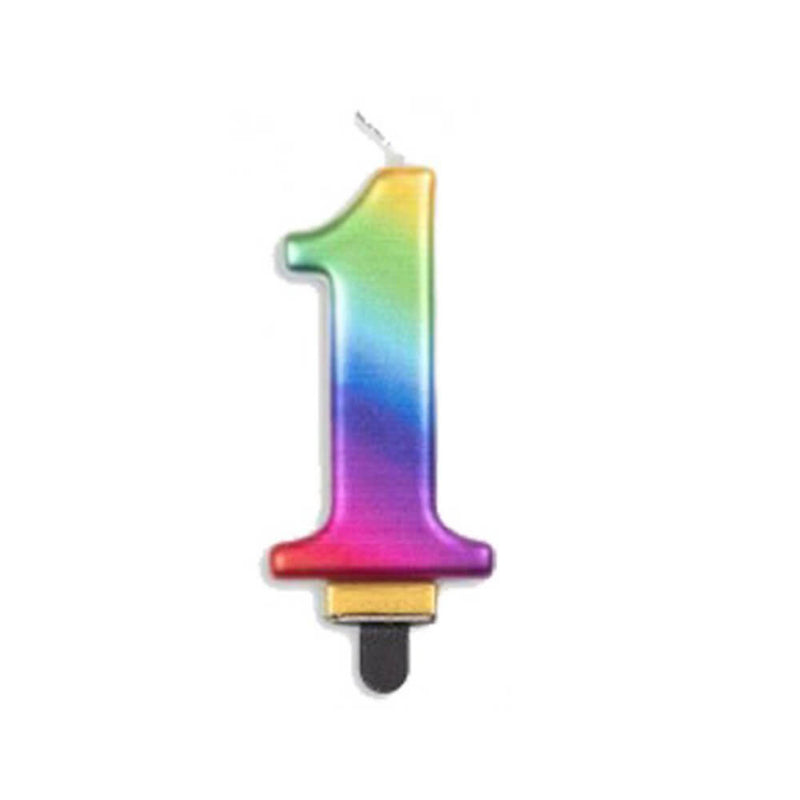 Alpen Metallic Rainbow Number svíčka