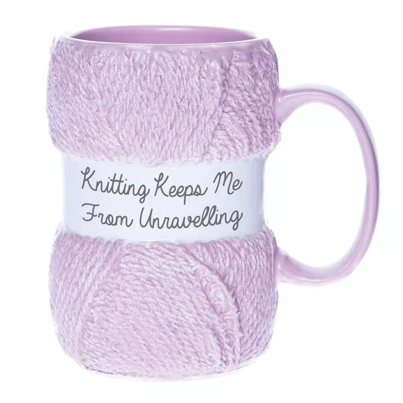 Knitting Keeps Me from Unravelling Knitting Yarn Mug